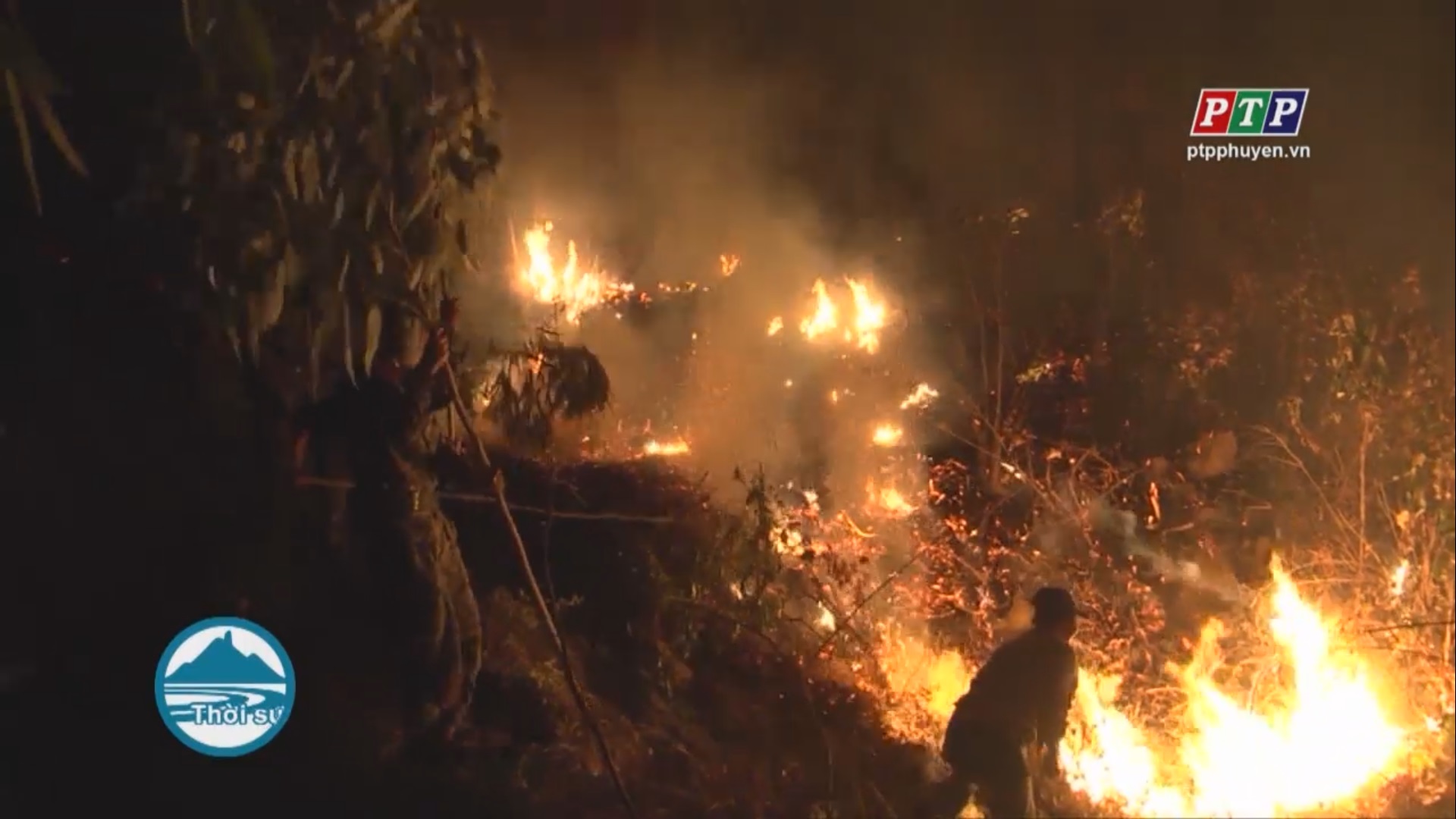 Duy trì lực lượng chữa cháy rừng trong đêm, khống chế được vụ cháy rừng kéo dài tại Phú Yên