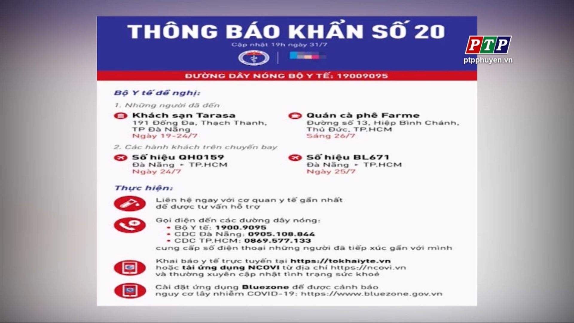 Thông Báo Khẩn Số 20