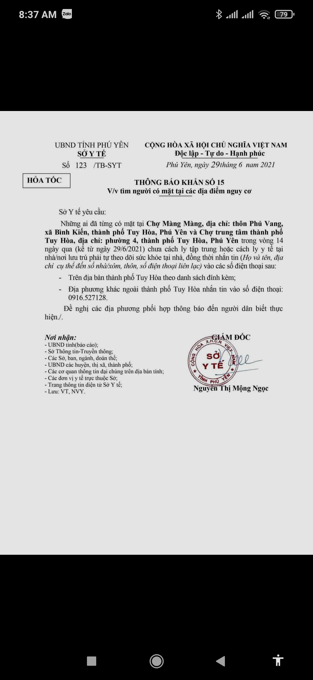 TB KHẨN SỐ 15 V/V TÌM NGƯỜI CÓ MẶT TẠI CÁC ĐỊA ĐIỂM CÓ NGUY CƠ