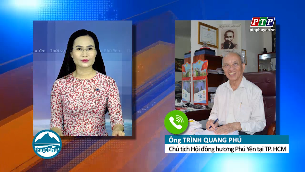 Ông Trình Quang Phú, Chủ tịch Hội đồng hương Phú Yên trả lời phỏng vấn Đài Phát thanh và Truyền hình Phú Yên về việc kết nối liên lạc đưa người dân Phú Yên trở về