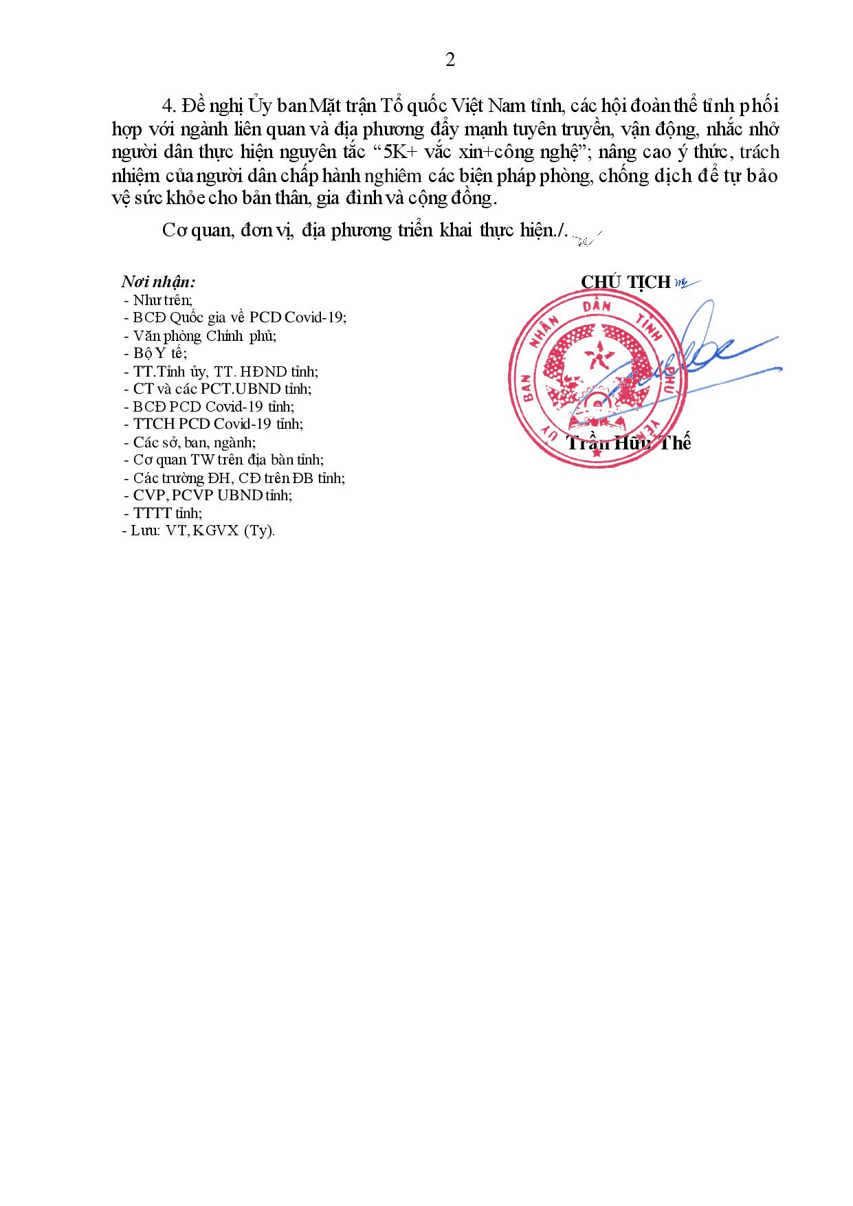 4622/UBND-KGVX V/v áp dụng các biện pháp giãn cách xã hội trên địa bàn tỉnh (2)