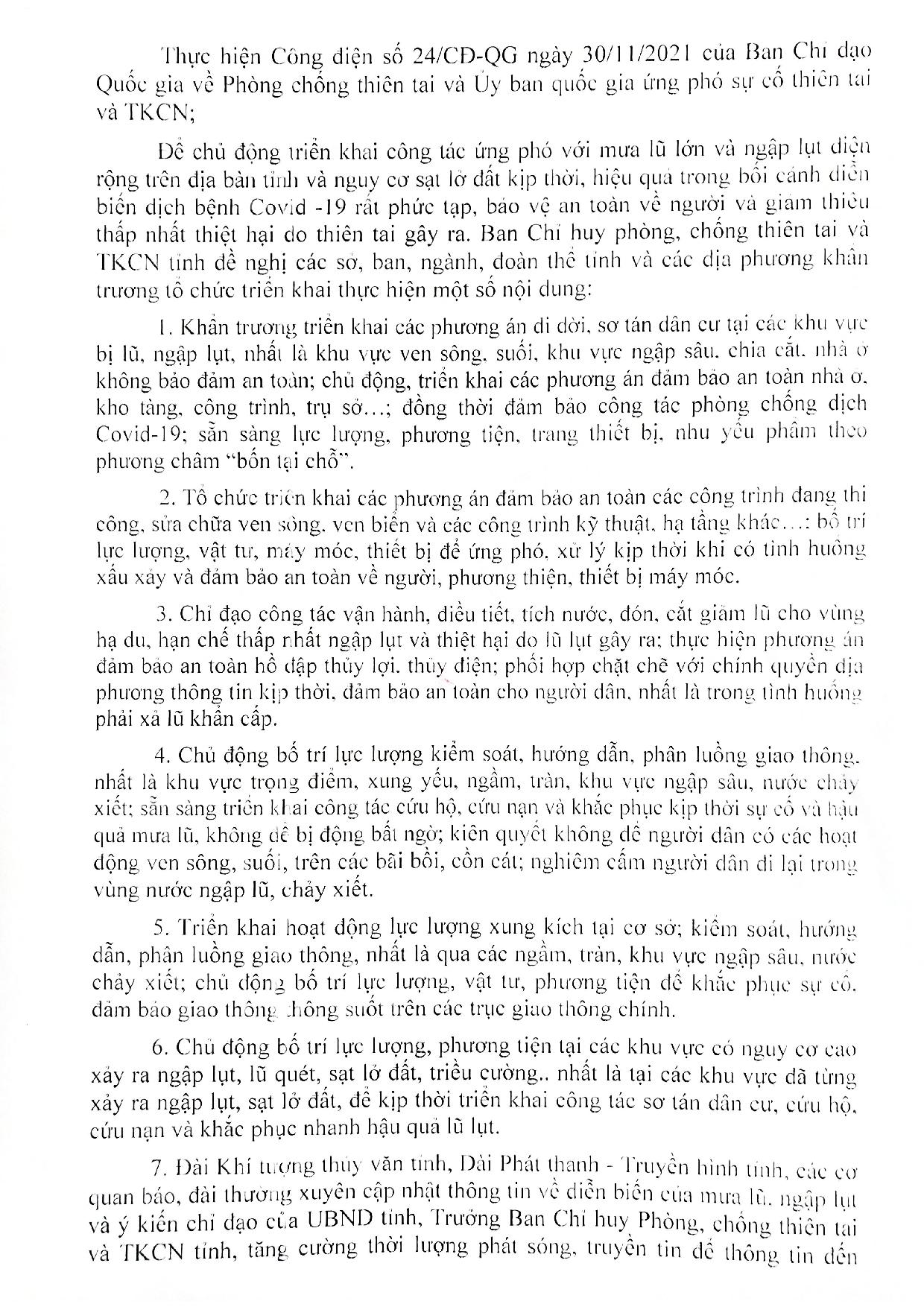 117/CĐ-PCTT CÔNG ĐIỆN V/v chủ động triển khai công tác ứng phó, khắc phục với mưa lớn, lũ, ngập lụt (2)